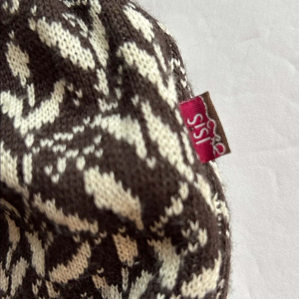 Isis Brown, Cream & Teal Merino Wool Hat